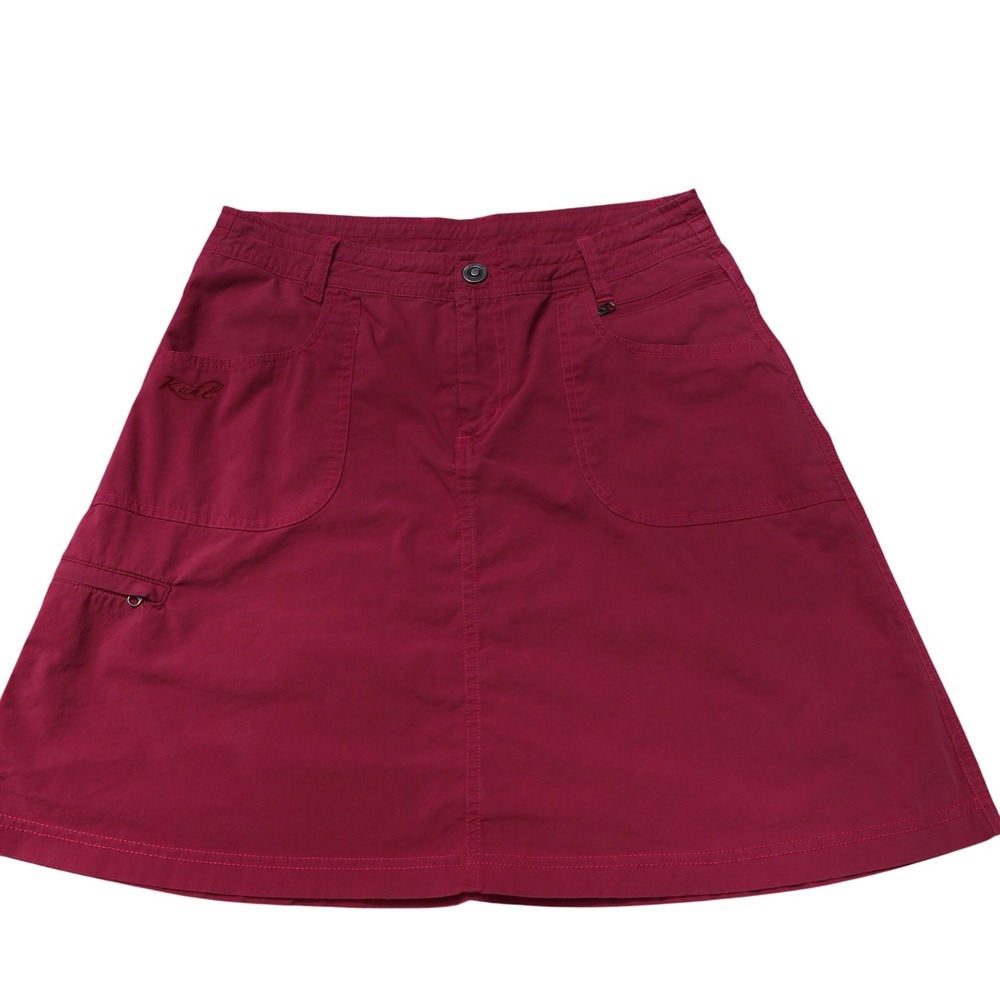 Kuhl Hiking Skort Womens 4 Red Excellent Lightweight Outdoor Utility Pockets